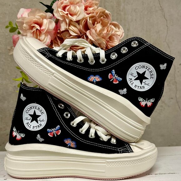 NWOT Converse Chuck Taylor All Star Move Platform Butterfly Wings High Tops - Picture 2 of 7